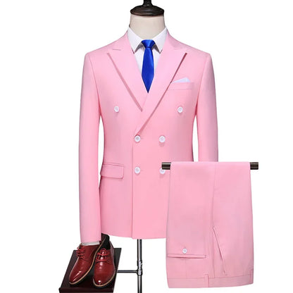Men's Classical Korean Style 2 Pcs Suit Set