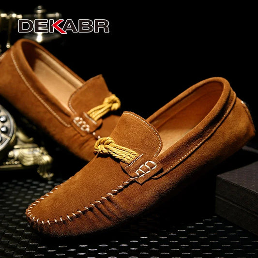 Mocassins de conduite en daim faits main pour hommes 