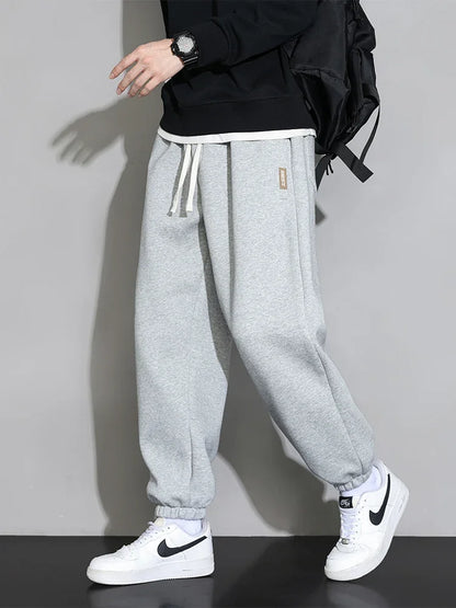 Men's Plus Size Baggy Loose Elastic Waist Trousers