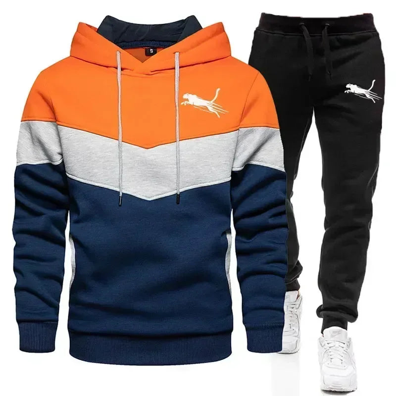 Men's Printed Autumn Winter Hoodie Tracksuit