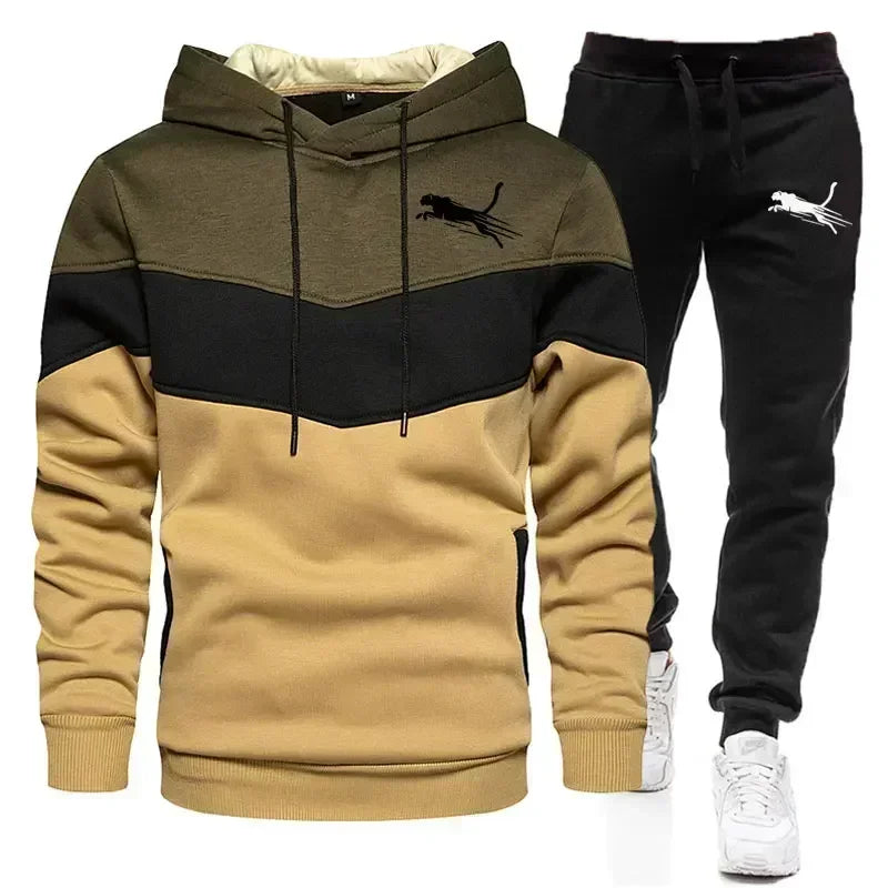 Men's Printed Autumn Winter Hoodie Tracksuit