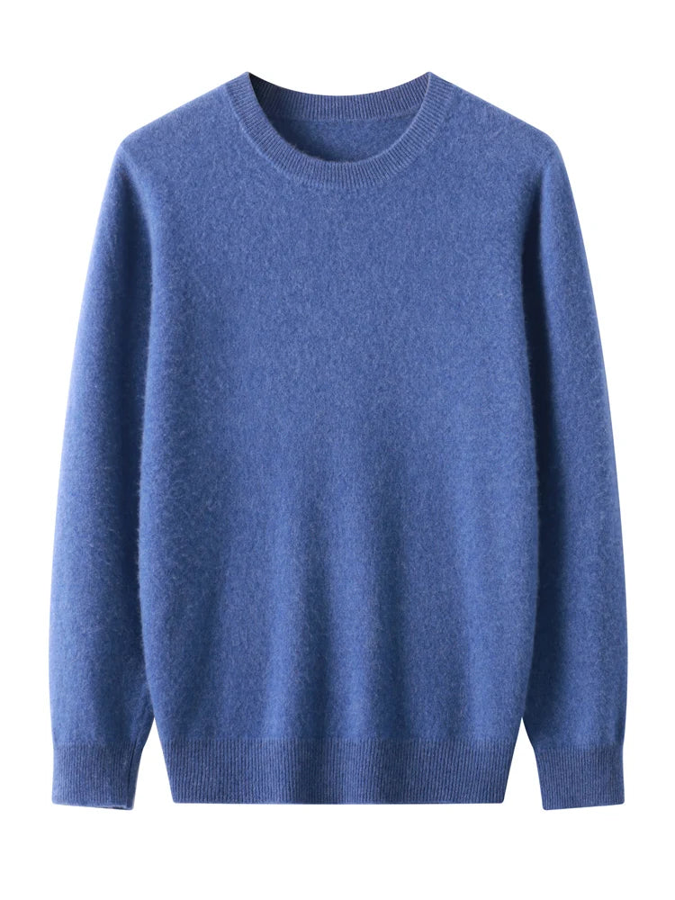 Men's Round Neck Pure Merino Wool Sweater
