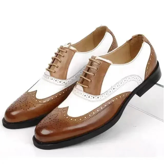 Men's Round Toe Wedding Lace-Up Dress Shoes