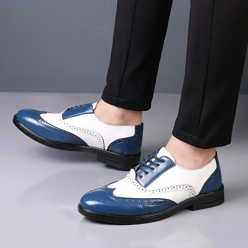 Men's Round Toe Wedding Lace-Up Dress Shoes