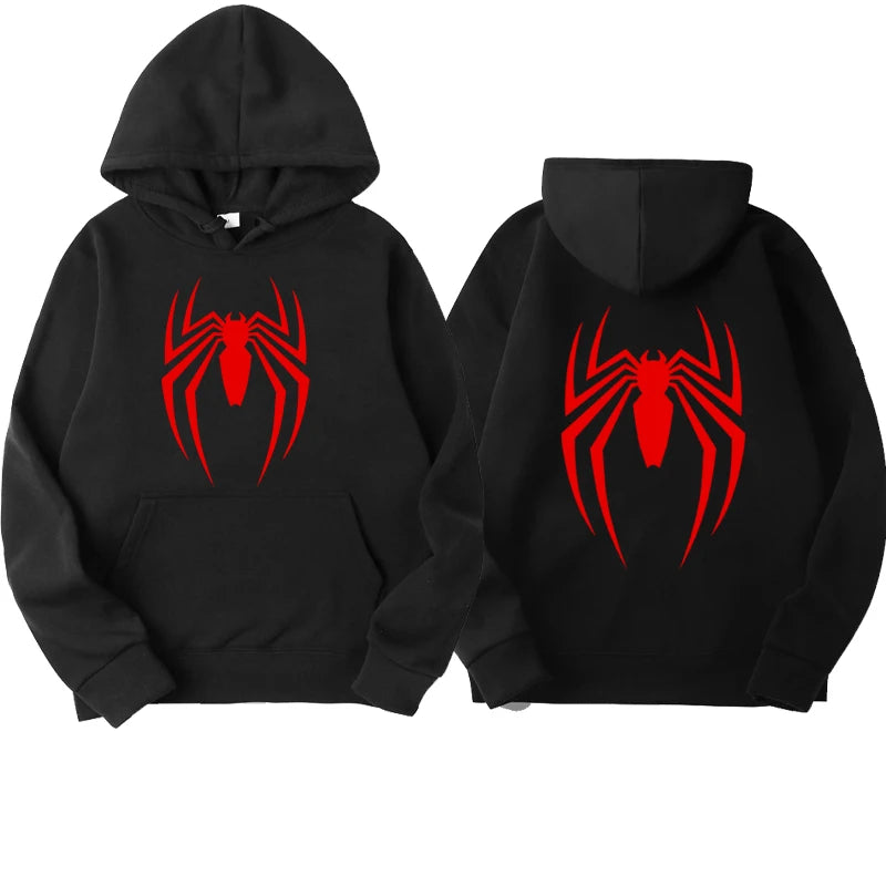 Men's Spider Print Fleece Hoodies
