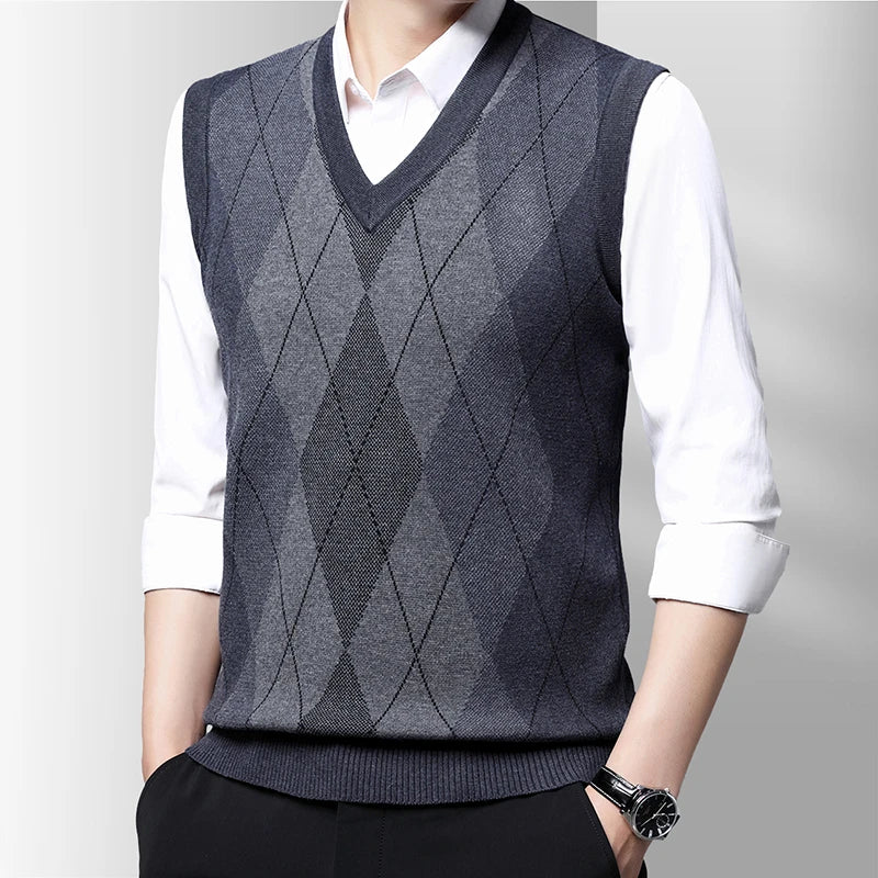 Men's Autumn Winter V Neck Formal Sweater