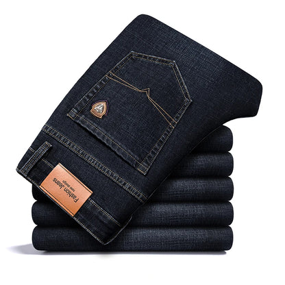 Men's Business Casual Fitted Straight Denim Jeans