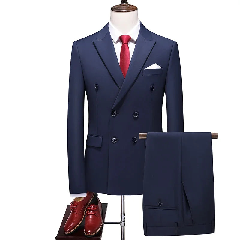 Men's Classical Korean Style 2 Pcs Suit