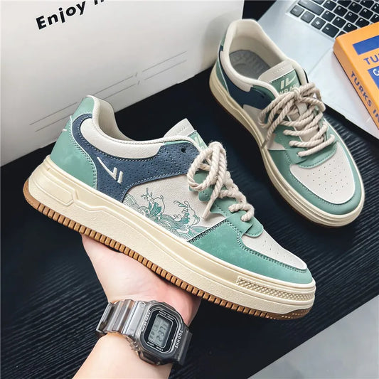 Men's Casual Platform Lace-Up Sneakers