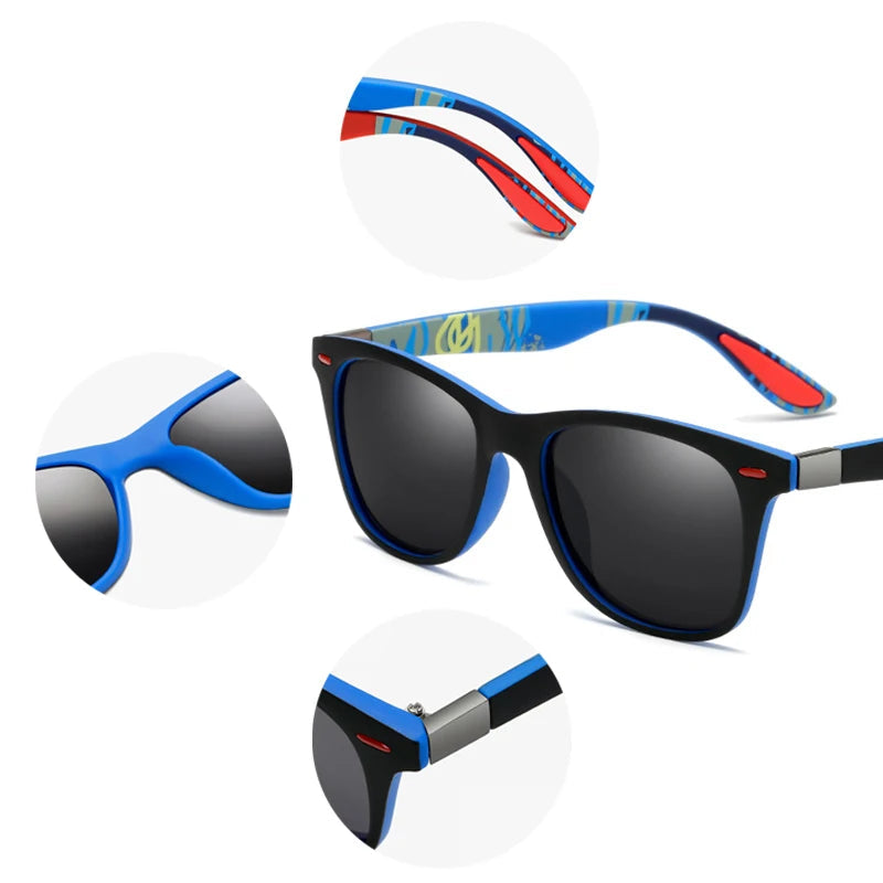 Men's Polarized Mirror Fishing Black Sunglasses