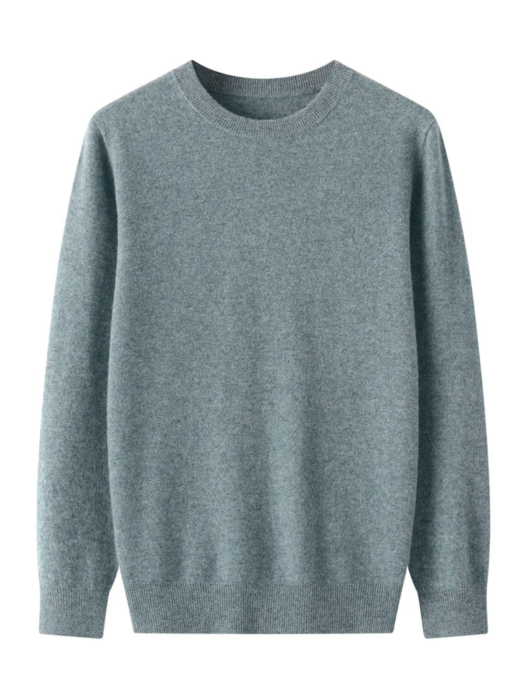 Men's Round Neck Pure Merino Wool Sweater