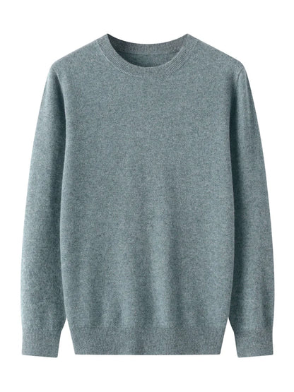 Men's Round Neck Pure Merino Wool Sweater