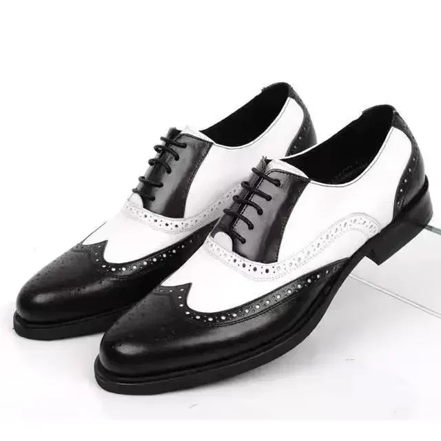 Men's Round Toe Wedding Lace-Up Dress Shoes