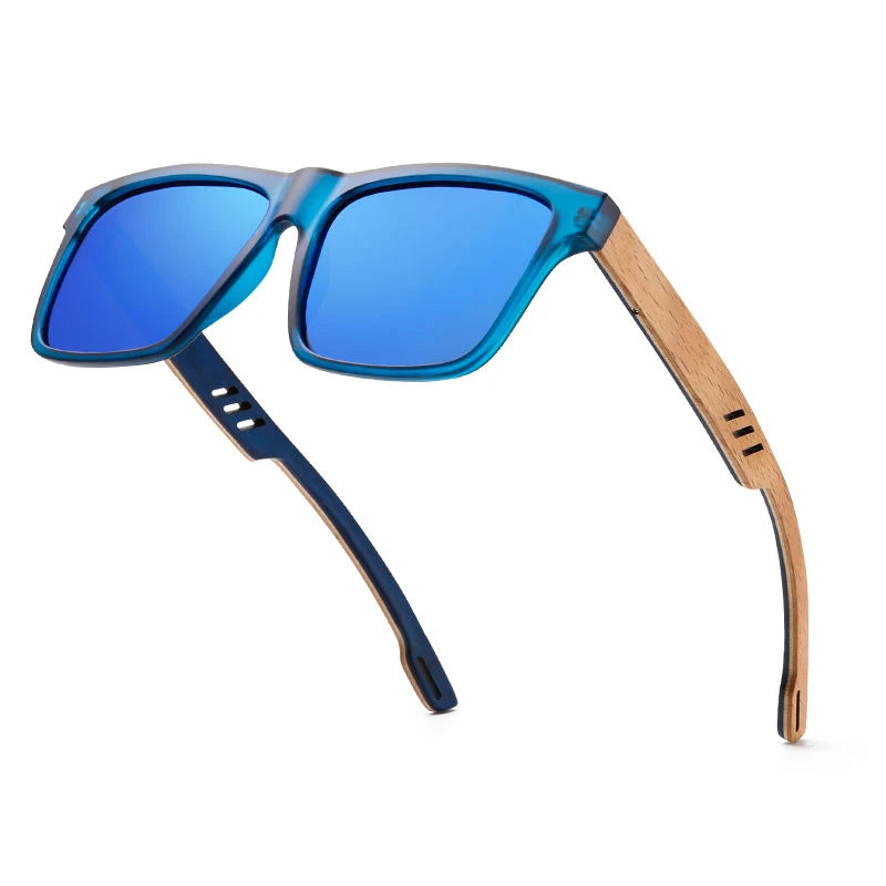 Men's UV400 Square Wooden Polarized Sunglasses