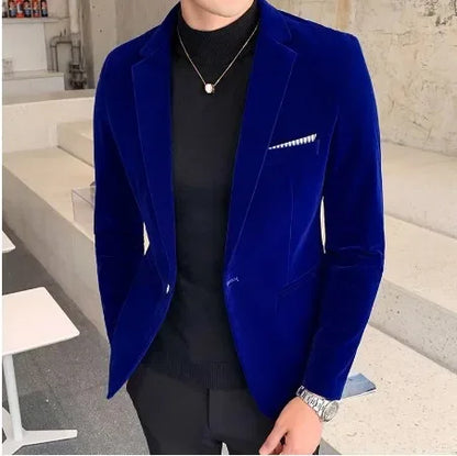Blazer de mariage en velours côtelé pour homme, coupe ajustée, idéal pour les affaires 
