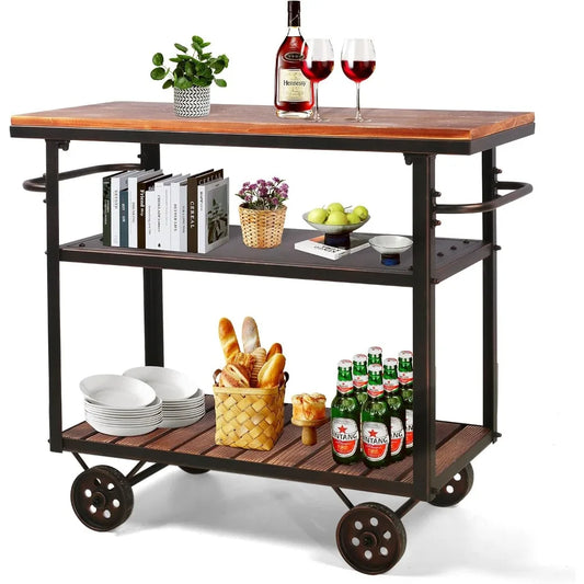 Mobile Kitchen Island Cart for Multi-Purpose Use