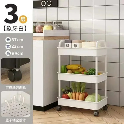 Multi-Layer Kitchen Floor Trolley Storage Rack