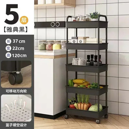 Multi-Layer Kitchen Floor Trolley Storage Rack