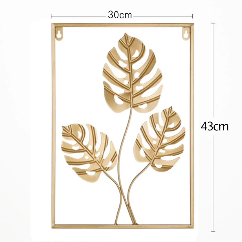 Nordic Vintage Metal Ginkgo Leaf Wall Stickers