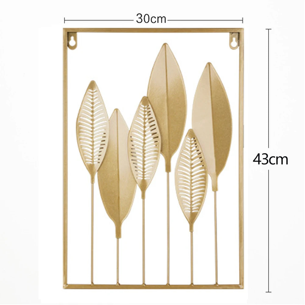 Nordic Vintage Metal Ginkgo Leaf Wall Stickers