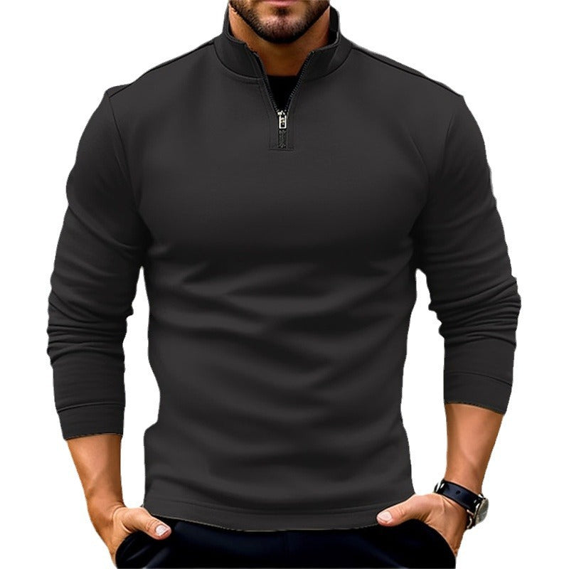 Long-sleeve Zipper Polo Shirt