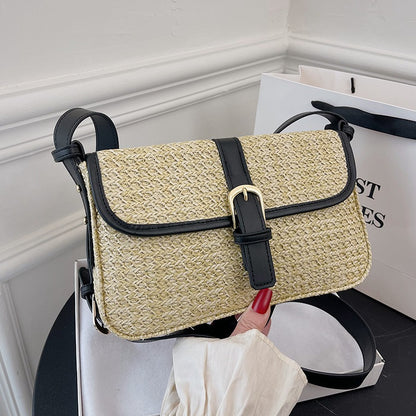 straw shoulder handbag