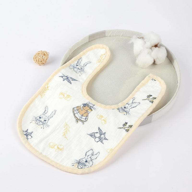 Ensemble bavoir et bonnet en velours pour bébé 100 % coton