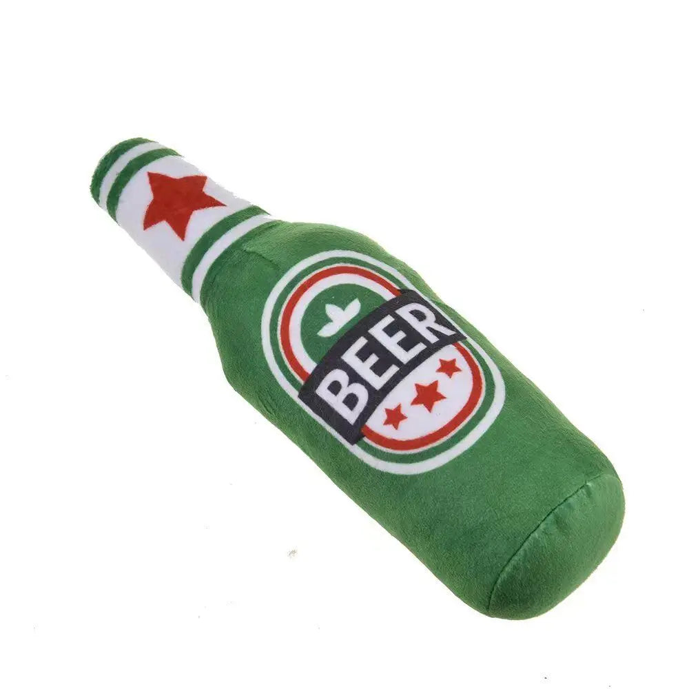 Plush Champagne Bottle Dog Toy With Speaker
