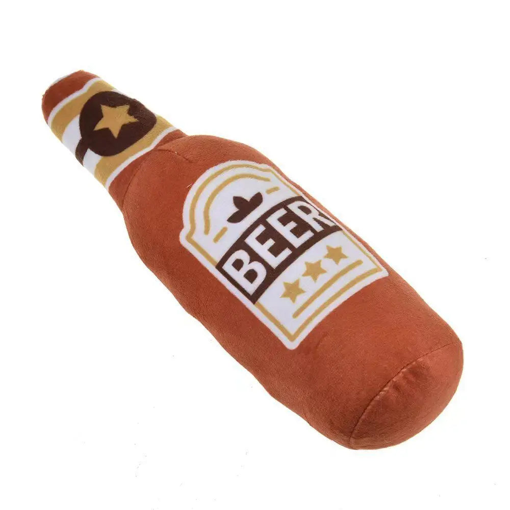 Plush Champagne Bottle Dog Toy