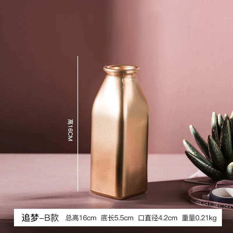 Rose Gold Glass Vase