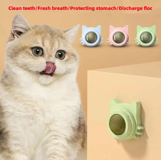 Boule murale rotative à herbe à chat