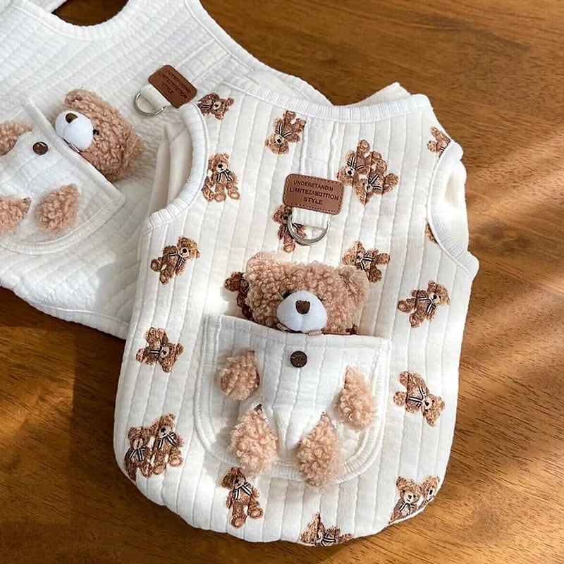 Chemise douce avec harnais pour petit chien