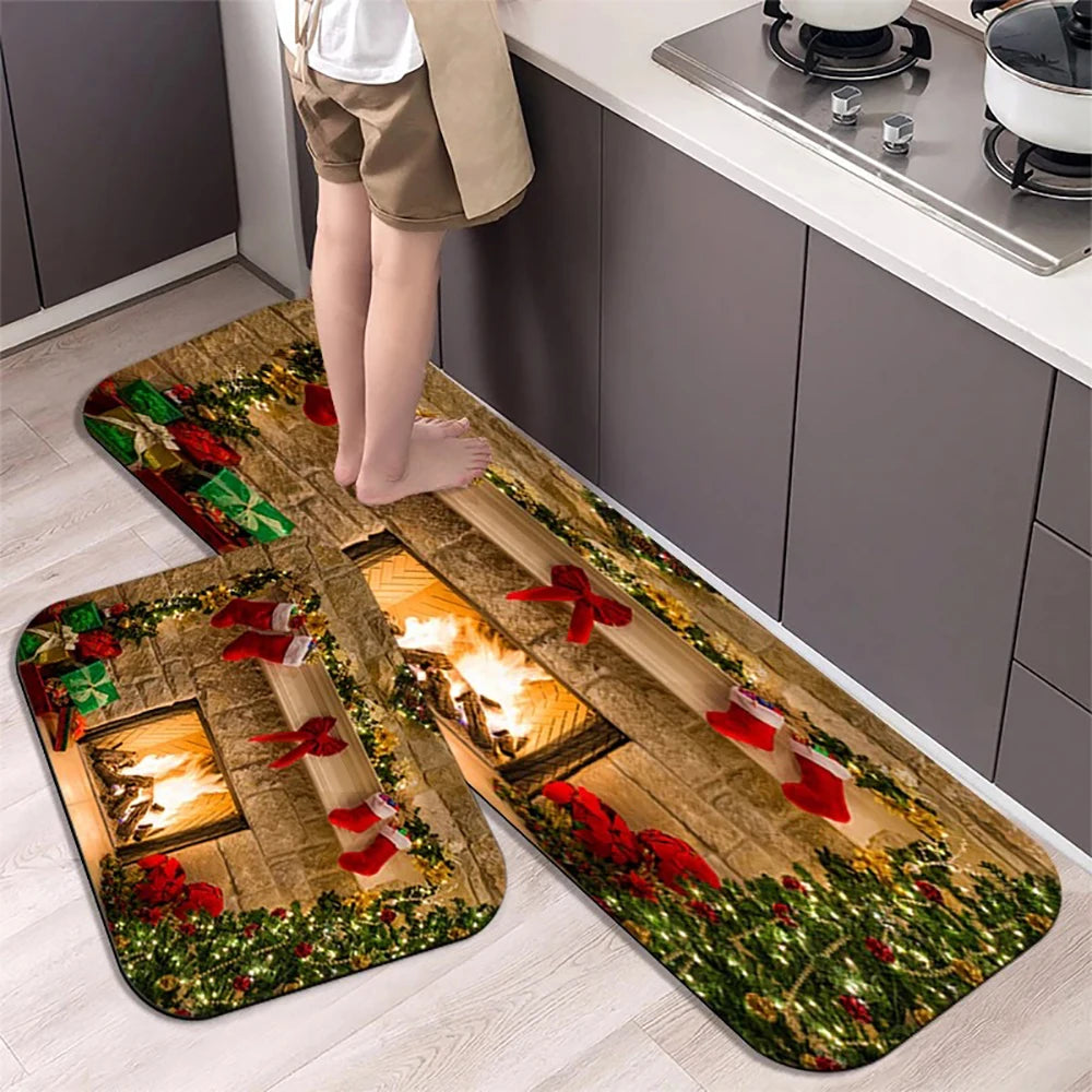 Christmas Kitchen Floor Mat & Washable Doormat