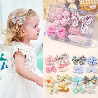 Toddler Girl Floral Bow Bunny Princess Hairpin Set