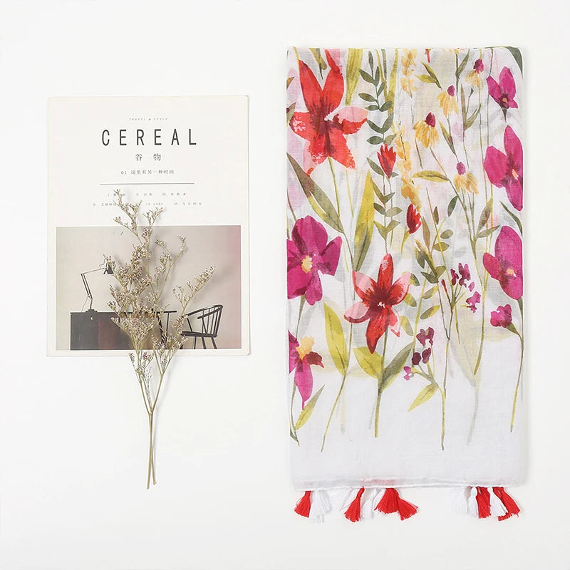 Floral Printed Women's Hijab Scarf