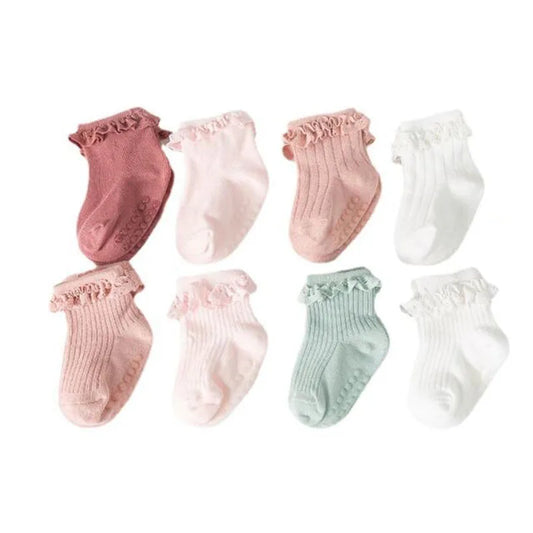 4 Paar Anti-Rutsch-Baumwollsocken für Babys