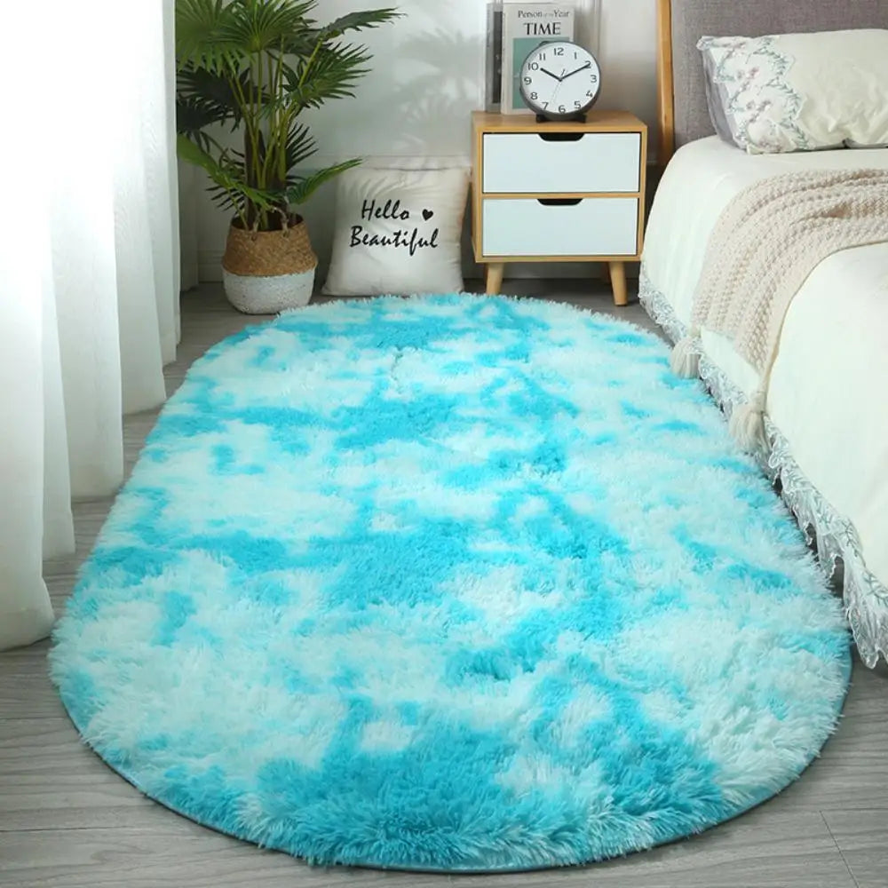 Fluffy Thick Tie Dye Bedroom Rugs