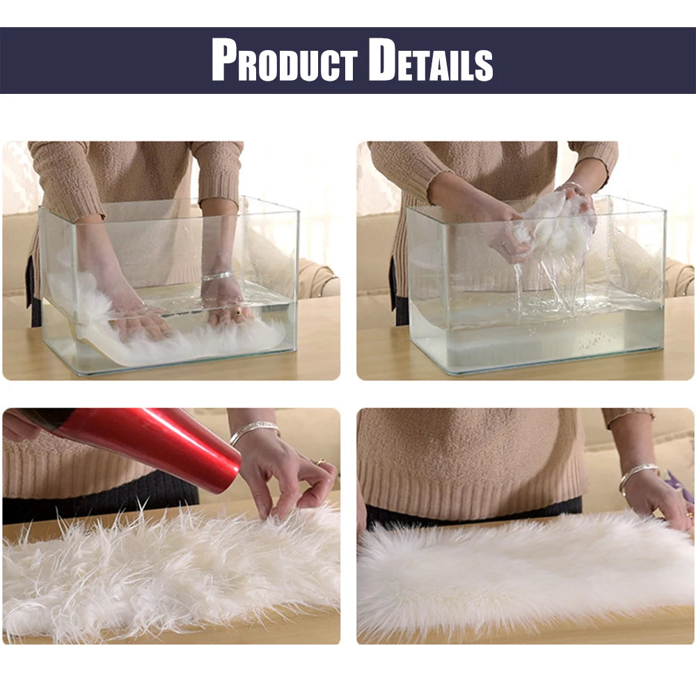 Faux Non Slip Bedroom Shaggy Mats