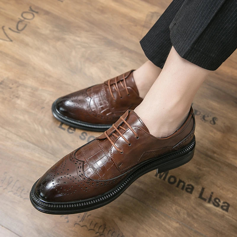 Chaussures habillées classiques en cuir italien Oxford