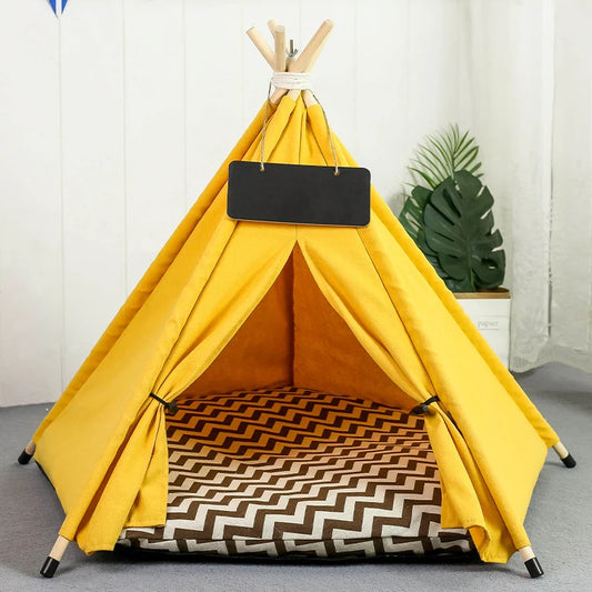 Portable Washable Pet Teepee Tent Bed