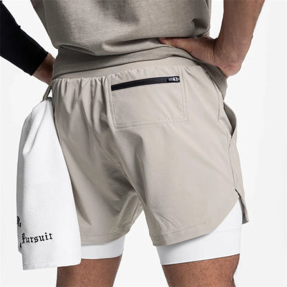 Summer Quick-Dry Double-Layer Gym Shorts for Men