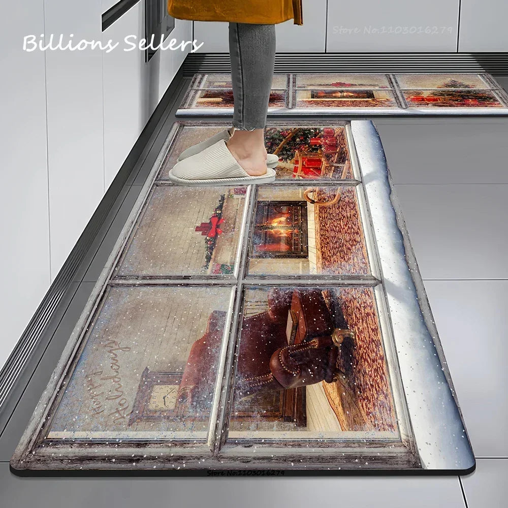 Christmas Themed Anti-Slip Kitchen & Home Floor Mats