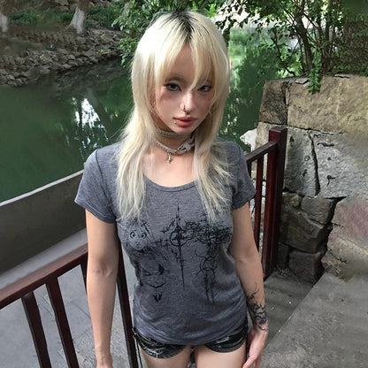 Hauts à manches longues imprimés ailes croisées graphiques