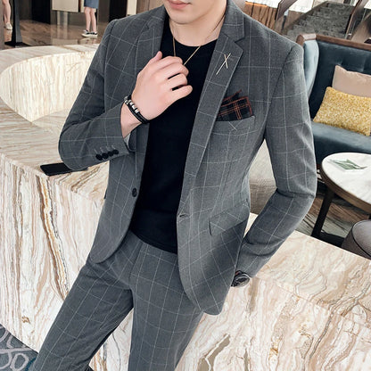 Men's Pure Leisure Plus Size Casual Suit Set