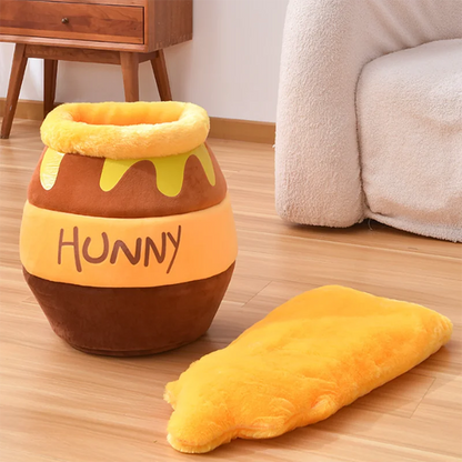 Honey Jar Shape Plush Cat Bed