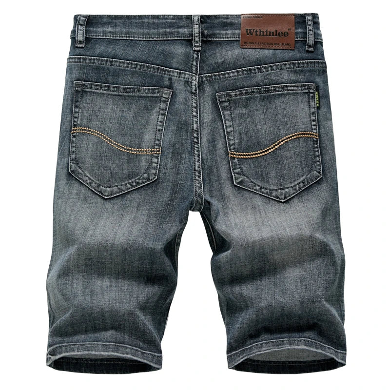 Dunkelblaue Stretch-Jeansshorts