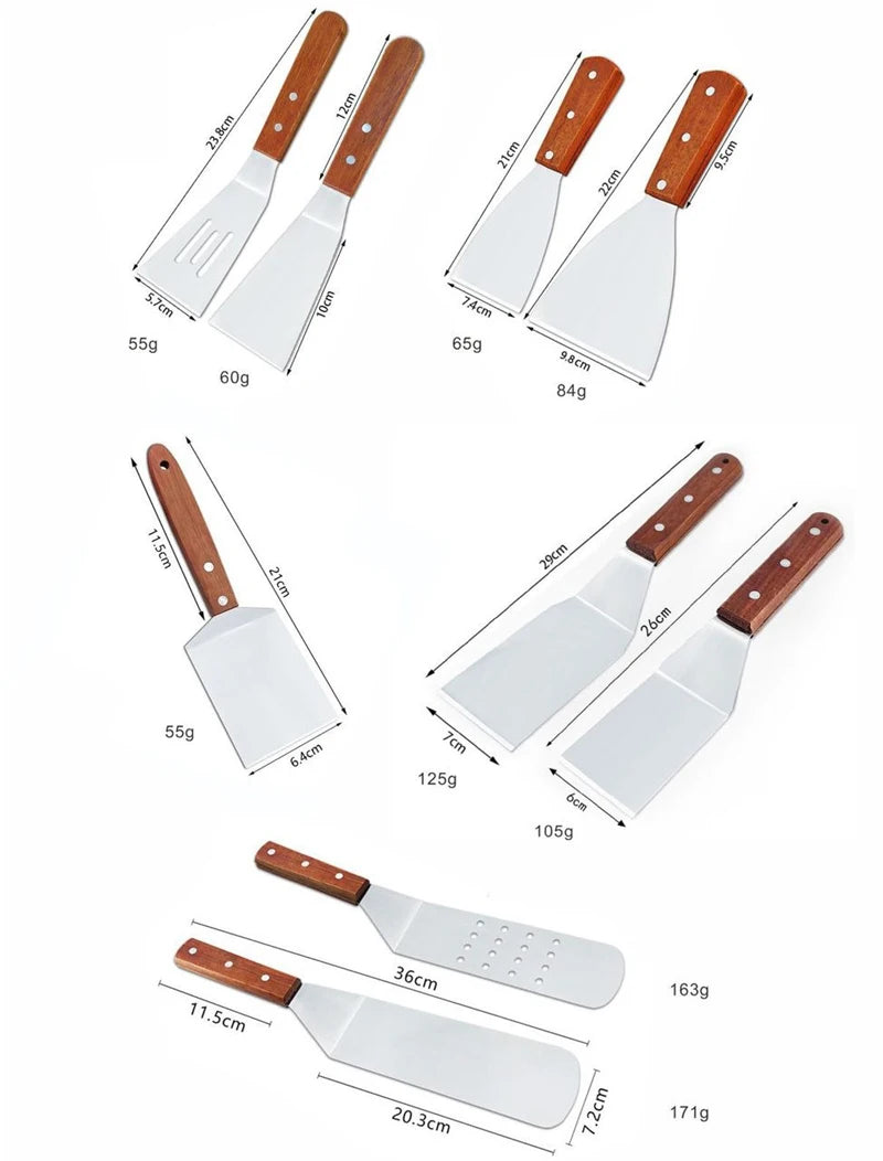 Non Stick Wooden Handle Pancake Beef Spatula Utensils