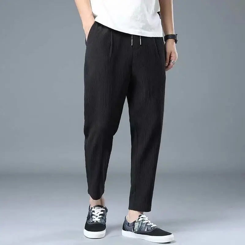 mens elastic waist trousers