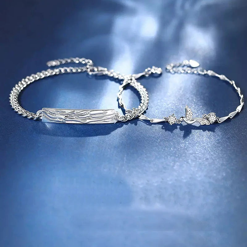 Europäische Sterling Silber CZ Paar Armbänder