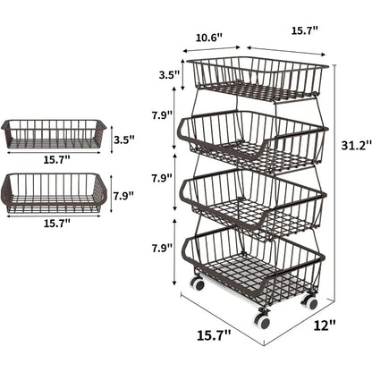 metal storage basket
